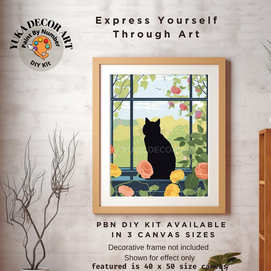 Cat PAINT by NUMBER Kit Adult Painting DIY Kit by Numbers Coloring Kit Easy Beginners Birthday Gift For Her Wife Mom Girlfriend Grandmother