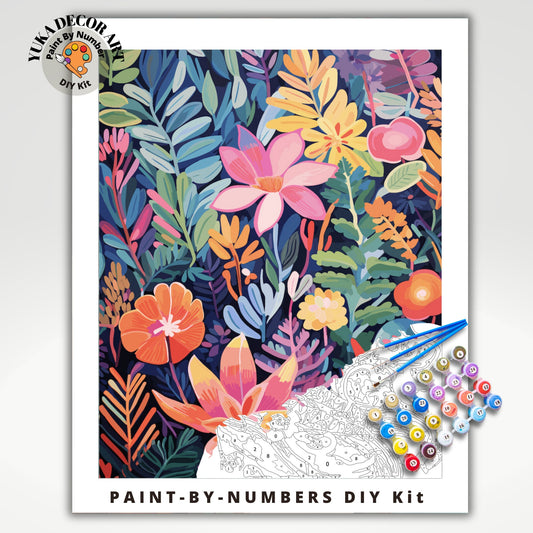 PAINT by NUMBER Kit Adult Modern Flower Spring Garden Colourful Wall Art Easy Beginner Oil Painting DIY Kit Girlfriend Gift