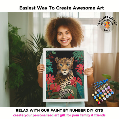 Animal PAINT by NUMBER Kit Adult DIY by Numbers Craft Set Easy Beginners Acrylic Painting Kit Birthday Gift For Teens Young Adult Room Decor