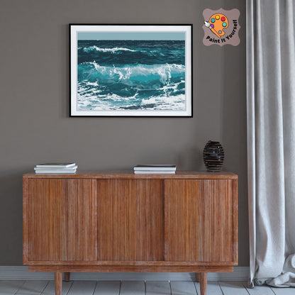 Seaside PAINT by NUMBERS Kit for Adult & Kids, Sea Waves Beach DIY Painting , Easy Beginner Acrylic Painting Kit,Home Decor Gift