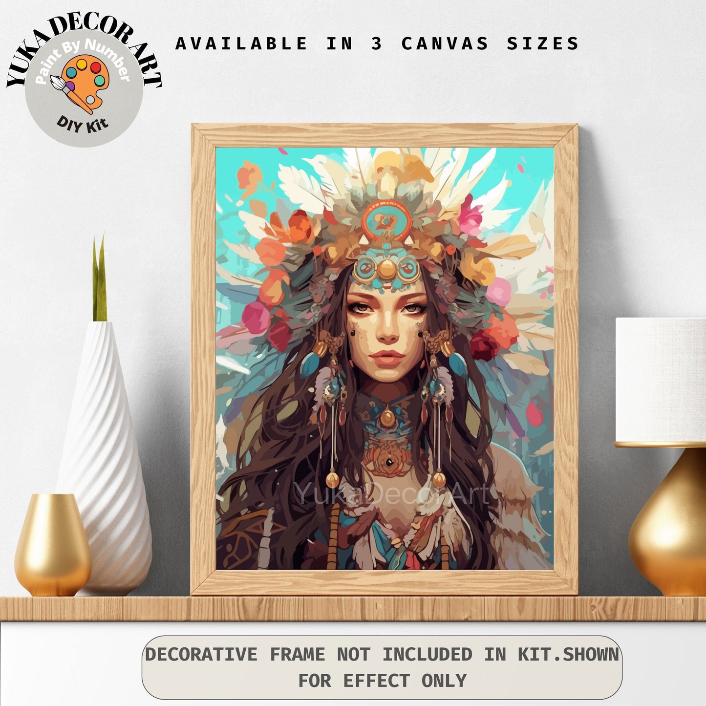 Boho Girl Floral PAINT by NUMBERS DIY Kit For Adults Easy Beginner's Painting Kit Decor Wall Art Gift For Wife Girlfriend | Code: WO2307101