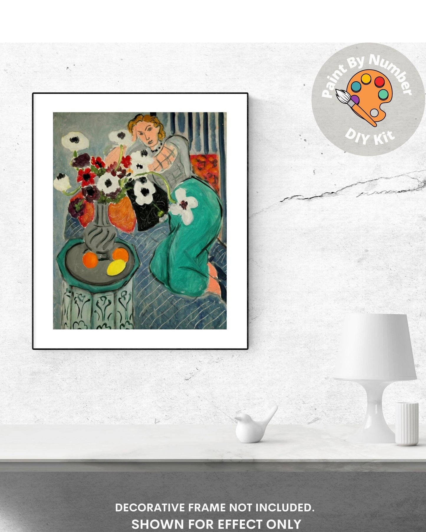 Henri Matisse PAINT by NUMBER Kit for Adults , Woman On Couch,Easy Beginners Acrylic Paint DIY Kit ,Living Bedroom Wall Art Decor