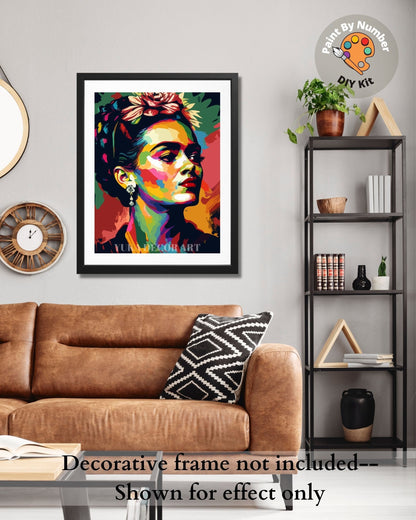 Frida Kahlo PAINT by NUMBERS DIY Kit for Adults Colourful Vibrant Easy Beginner's Acrylic Painting Kit Home Wall Art Gift