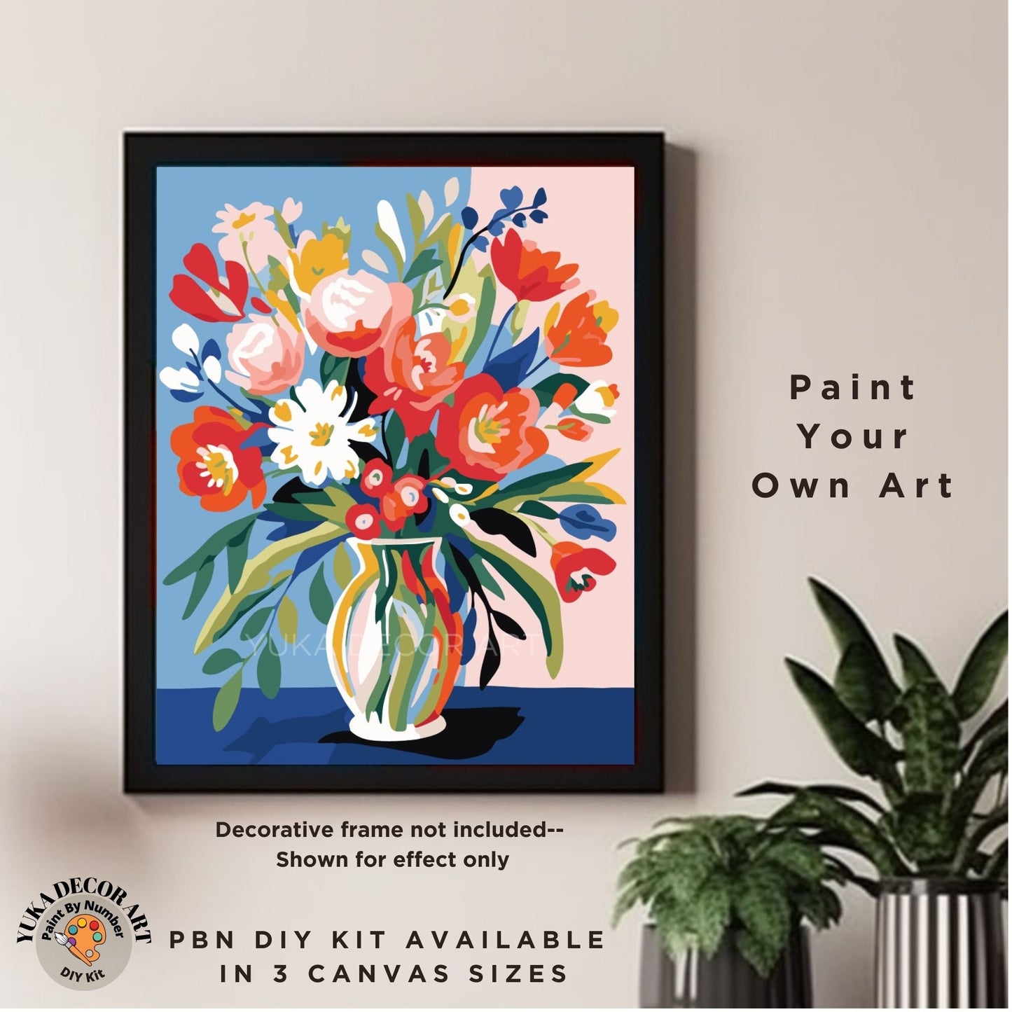 Matisse Flowers PAINT by NUMBER Kit for Adults Vase Still Life DIY Painting Easy Beginners Paint Hobby Kit Living Wall Decor Art Mom Gift