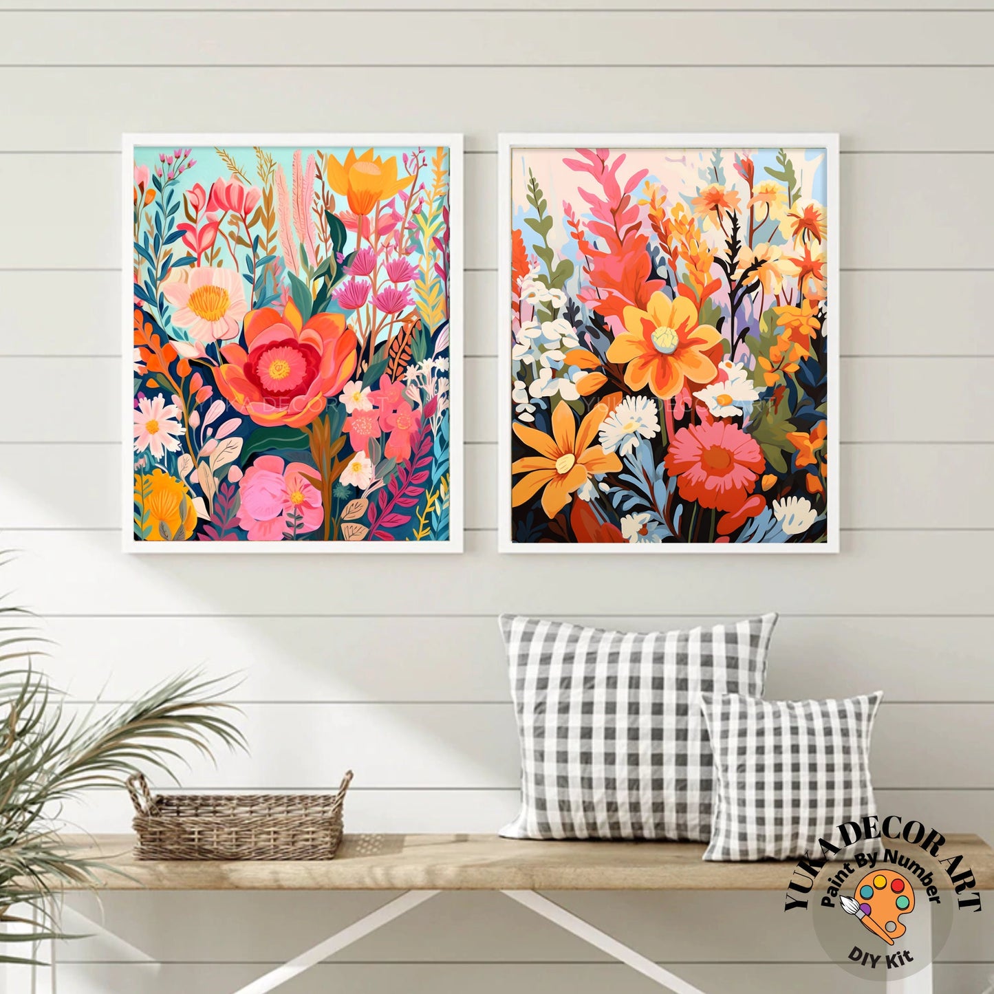 Wildflowers PAINT by NUMBERS Kit Adults Spring Flower Garden DIY Painting Easy Beginners Hobby Kit Wall Art | Birthday Gift Wife Mom Grandma