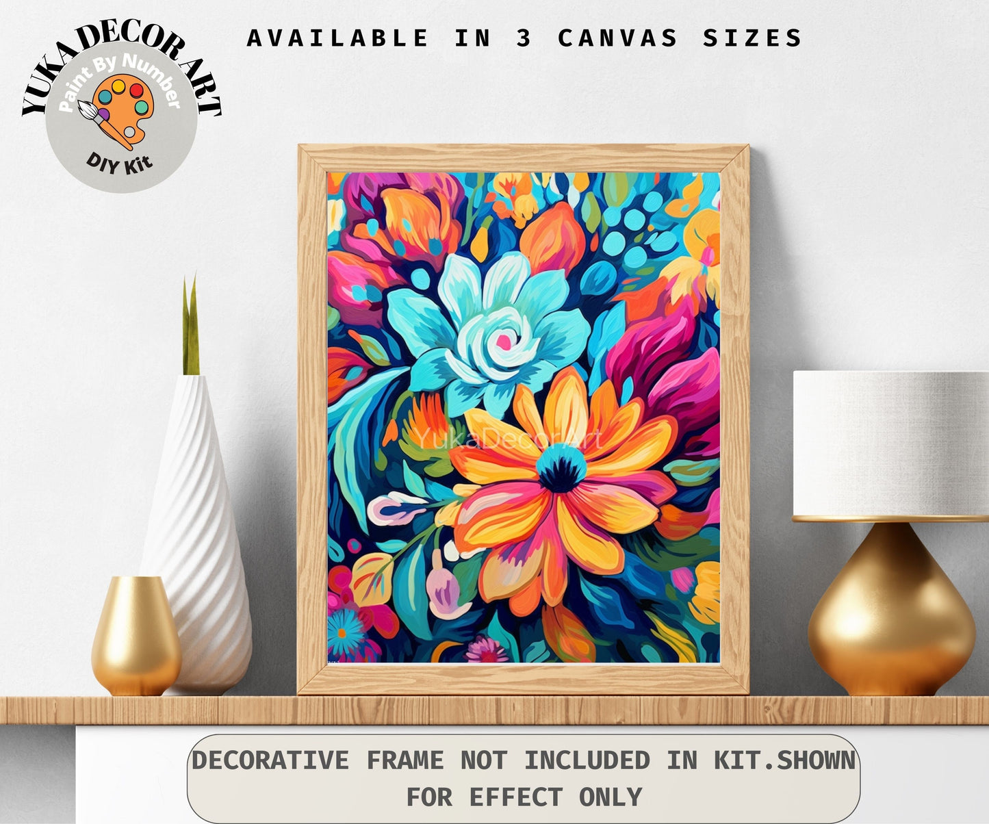 Garden PAINT by NUMBER Kit for Adults Spring Flowers Paint Kit Easy Beginners Acrylic Paint DIY Kit Wall Art Decor Mom Gift