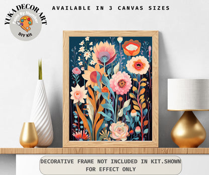 WildFlowers PAINT by NUMBER Kit for Adults Spring Flowers Painting Easy Beginners Acrylic Paint DIY Wall Art Birthday Gift Girlfriend Mom