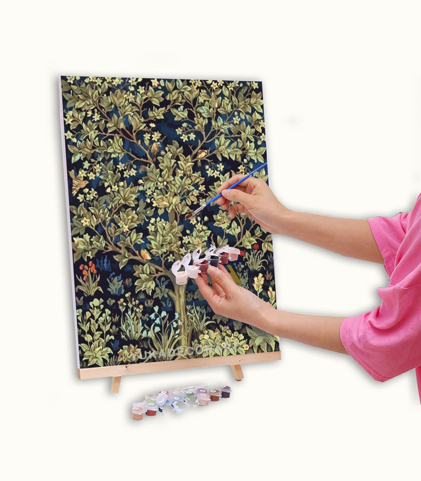 William Morris PAINT by NUMBER Kit Adult , Tree Of Life Painting, Vintage Art,Easy DIY Beginners Acrylic Paint Kit  Gift