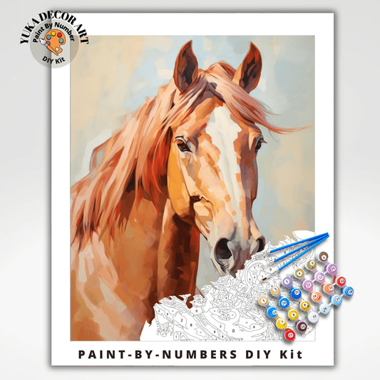 Stallion Horse PAINT by NUMBER Kit Adult Ranch Farmhouse Country Decor Horse Portrait Beginner Acrylic Painting DIY Kit Grandpa Dad Gift