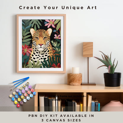 Cute Leopard PAINT by NUMBERS Kit Adult Painting DIY by Numbers Craft Set Easy Beginners Birthday Gift For Teens Young Adult Room Wall Decor