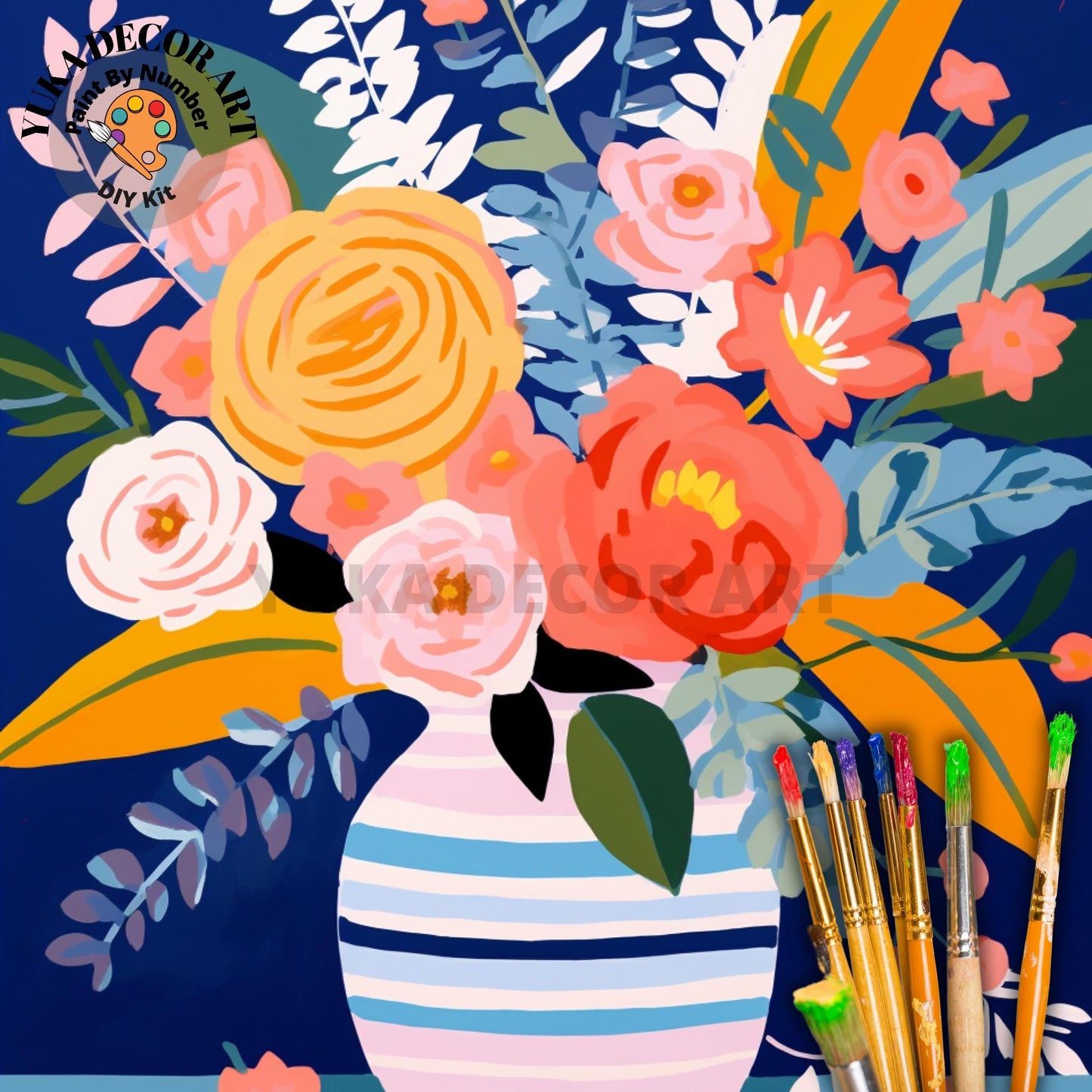 Still Life Vase Flowers PAINT by NUMBER Kit Adult DIY by Numbers Kit | Easy Beginners  Painting Kit | Birthday Gift For Mom Aunt Girlfriend