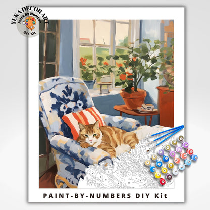 Matisse Inspired Cat PAINT by NUMBER Kit Adult Painting DIY Art Kit by Numbers Easy Beginners Birthday Gift For Her Friend Sister Wife Mom