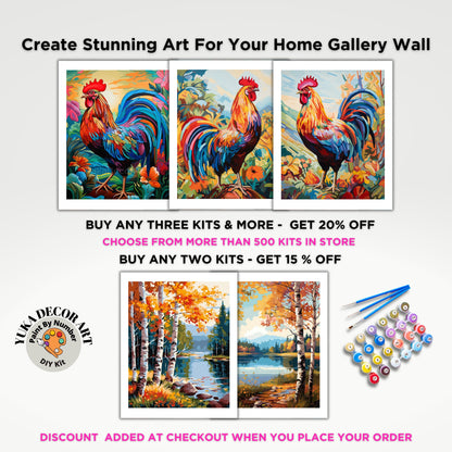 Forest Landscape PAINT by NUMBER Kit Adult Painting DIY by Numbers Hobby Craft Set Easy Beginners Anniversary Gift For Wife Husband Friend