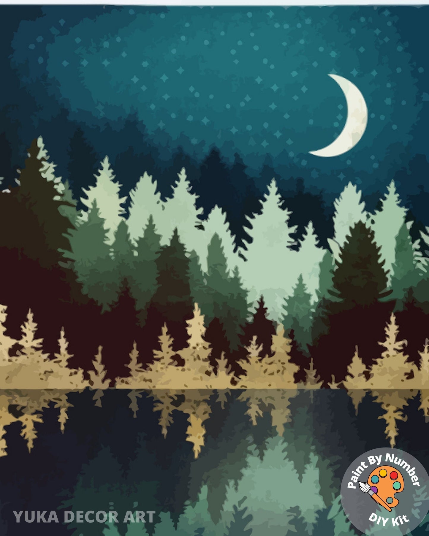 Paint by Numbers DIY Kit Adults | Modern Art,Mountain Valley ,Abstract Landscape | Easy Beginner's Acrylic Painting |Wall Art Gift