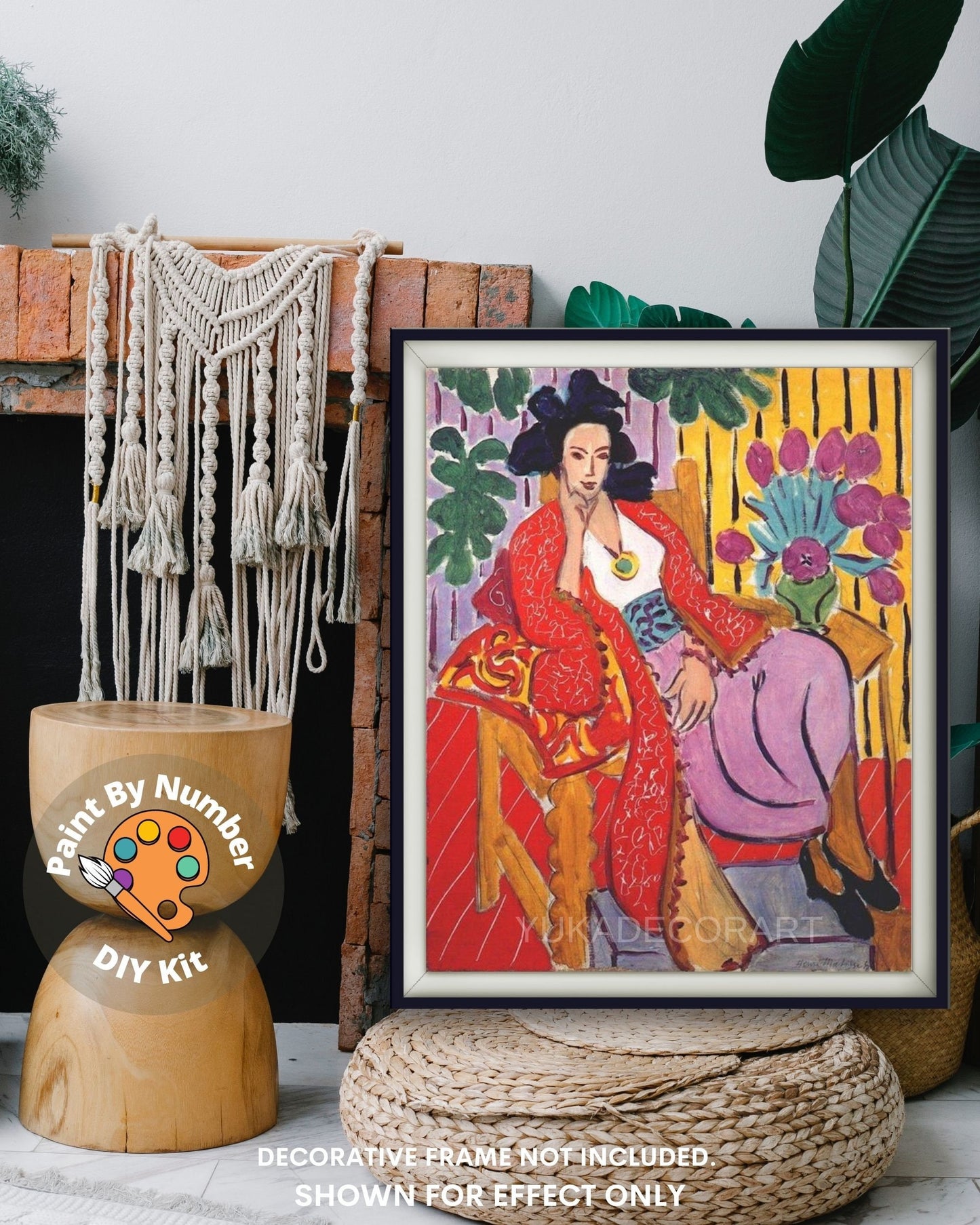 Henri Matisse PAINT by NUMBER Kit for Adults , Relaxing Madame Portrait ,Easy Beginners Acrylic Paint DIY Kit ,Living Bedroom Wall Art Decor