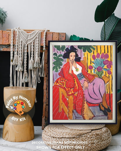 Henri Matisse PAINT by NUMBER Kit for Adults , Relaxing Madame Portrait ,Easy Beginners Acrylic Paint DIY Kit ,Living Bedroom Wall Art Decor