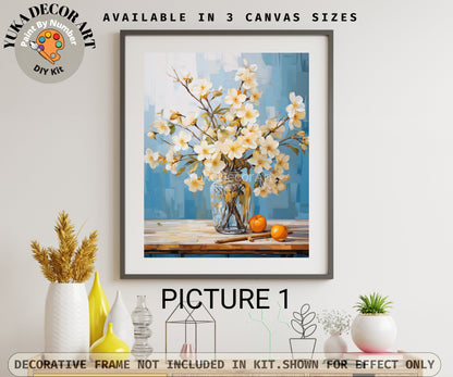 Yellow Flowers PAINT by NUMBER Kit Adults | Set Of 2 | WildFlowers DIY Painting Easy Beginners Hobby Kit Wall Art Birthday Gift Girlfriend