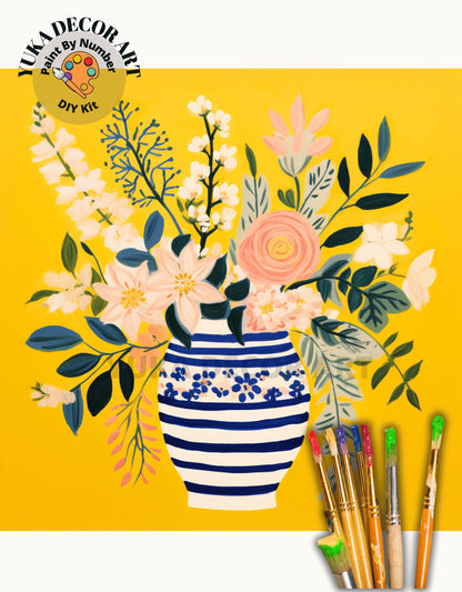 Matisse Flowers PAINT by NUMBER Kit Adult, Flowers Vase Still life Art ,Easy Beginner Acrylic Diy Painting | Gift for Girlfriend Mom Grandma