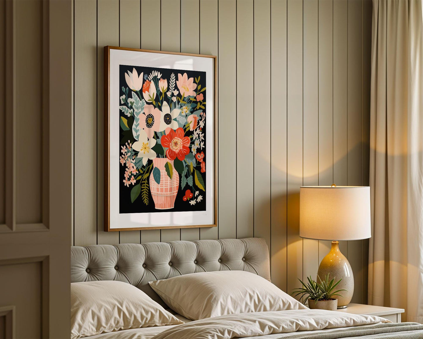 PAINT by NUMBER Kit Adult Spring Flowers StillLife Colourful Wall Art Easy Beginner Acrylic Paint DIY Kit Anniversary Gift