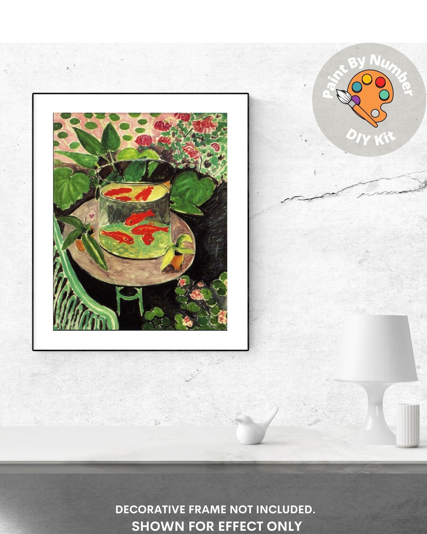 Henri Matisse PAINT by NUMBER Kit for Adults ,Cat With Red Fish,Easy Beginners Acrylic Paint DIY Kit ,Living Bedroom Wall Art Decor