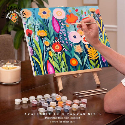 Spring Flowers PAINT by NUMBERS Kit Adults  Modern Boho Whimsical Art Easy Beginner Acrylic Paint DIY Kit Wall Art Gift for Mom Girlfriend