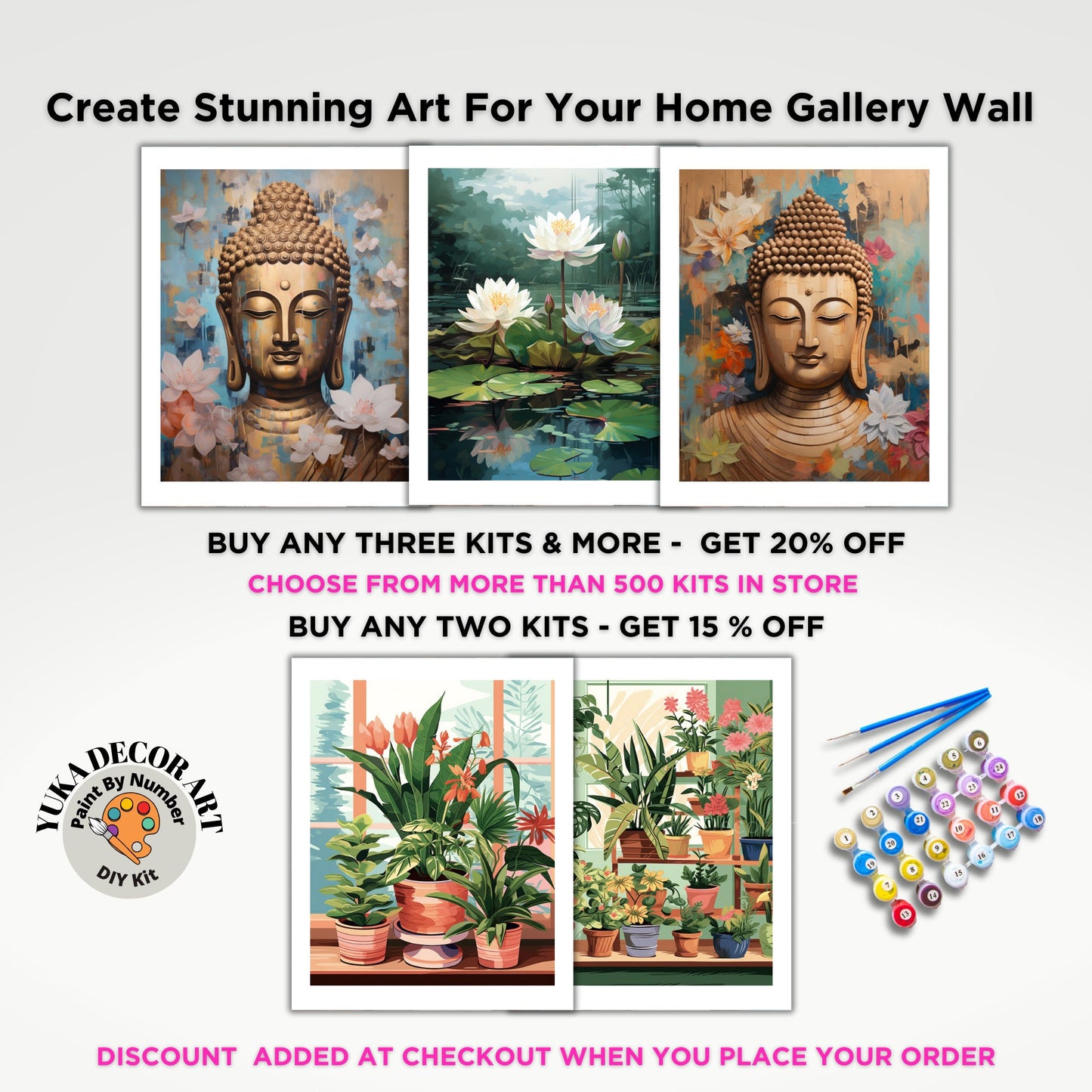 PAINT by NUMBERS Kit For Adults Buddha Gold Statue Pink Lotus Flower DIY Acrylic Painting Kit Zen Meditation Asian Theme Home Decor Gift Mom