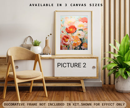 Flowers PAINT by NUMBER Kit Adults | Set Of 2 | WildFlowers DIY Painting Easy Beginners Hobby Kit Wall Art Anniversary Gift Girlfriend Mom