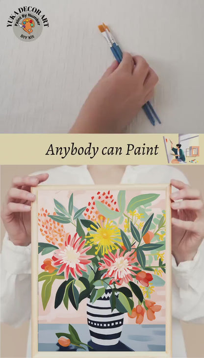 Matisse Style Flowers PAINT by NUMBER Kit Adult Painting DIY by Numbers Easy Beginners Kit Birthday | Gift For Best Friend Girlfriend Wife