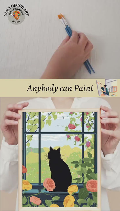 Cat PAINT by NUMBER Kit Adult Painting DIY Kit by Numbers Coloring Kit Easy Beginners Birthday Gift For Her Wife Mom Girlfriend Grandmother