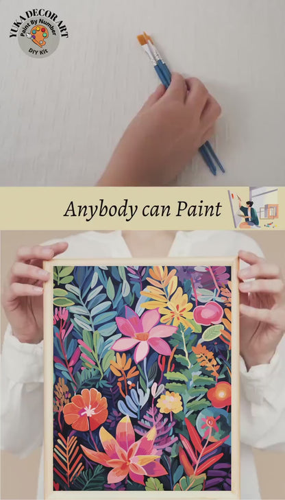 PAINT by NUMBER Kit Adult Modern Flower Spring Garden Colourful Wall Art Easy Beginner Oil Painting DIY Kit Girlfriend Gift