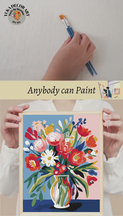 Matisse Flowers PAINT by NUMBER Kit for Adults Vase Still Life DIY Painting Easy Beginners Paint Hobby Kit Living Wall Decor Art Mom Gift