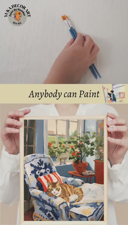 Matisse Inspired Cat PAINT by NUMBER Kit Adult Painting DIY Art Kit by Numbers Easy Beginners Birthday Gift For Her Friend Sister Wife Mom