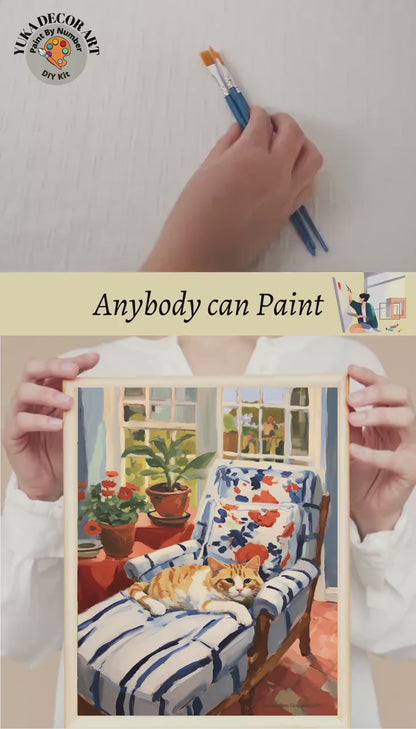 Matisse Inspired Cat PAINT by NUMBER Kit Adult Painting DIY Coloring by Numbers Kit Easy Beginners Art | Birthday Gift For Mom Girlfriend