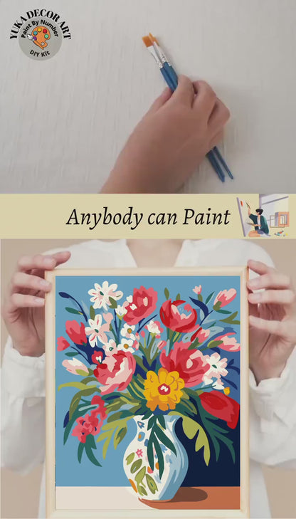 Matisse Flowers PAINT by NUMBER Kit for Adults Vase Still Life DIY Painting Easy Beginners Paint Hobby Kit Living Wall Decor Art Mom Gift