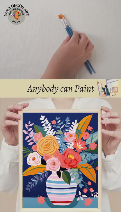 Still Life Vase Flowers PAINT by NUMBER Kit Adult DIY by Numbers Kit | Easy Beginners  Painting Kit | Birthday Gift For Mom Aunt Girlfriend