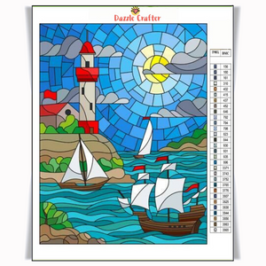 LIGHTHOUSE & BOATS Diamond Painting Kit - DAZZLE CRAFTER