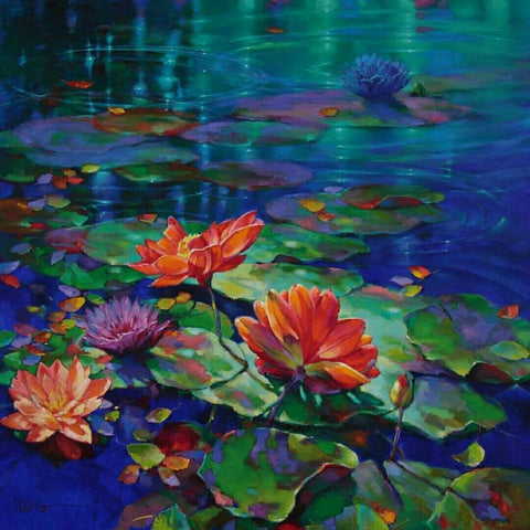 Image of LOTUS IN THE LAKE Diamond Painting Kit - DAZZLE CRAFTER