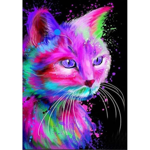 Image of NEON GLOW CAT Diamond Painting Kit - DAZZLE CRAFTER