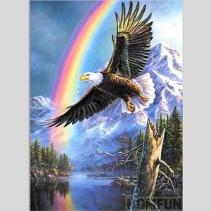 FLYING EAGLE UNDER RAINBOW Diamond Painting Kit - DAZZLE CRAFTER
