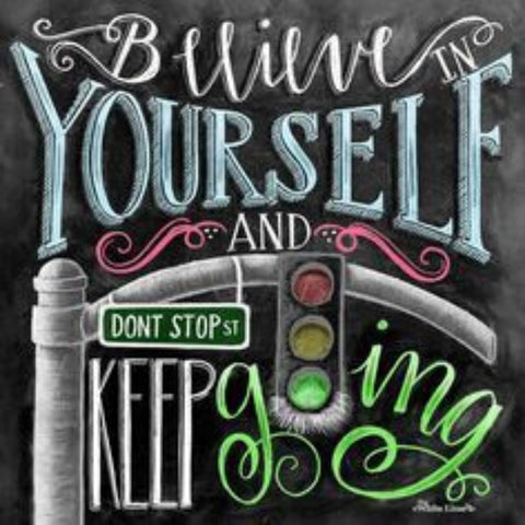 Image of CHALKBOARD QUOTES - BELIEVE YOURSELF Diamond Painting Kit - DAZZLE CRAFTER