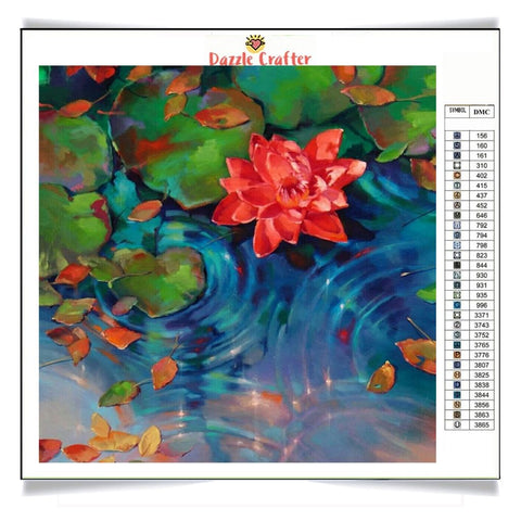 Image of LOTUS AND WATER RIPPLES Diamond Painting Kit - DAZZLE CRAFTER