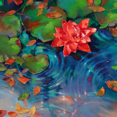 Image of LOTUS AND WATER RIPPLES Diamond Painting Kit - DAZZLE CRAFTER