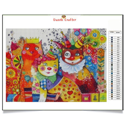 CATS IN THE CARNIVAL Diamond Painting Kit - DAZZLE CRAFTER