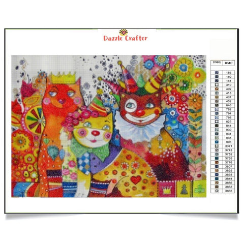 Image of CATS IN THE CARNIVAL Diamond Painting Kit - DAZZLE CRAFTER