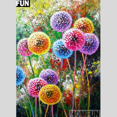Image of RAINBOW DANDELIONS Diamond Painting Kit - DAZZLE CRAFTER