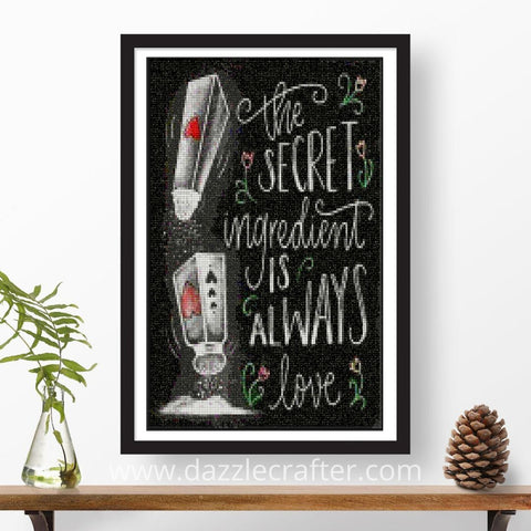 Image of CHALKBOARD QUOTES - SECRET INGREDIENT IS LOVE Diamond Painting Kit - DAZZLE CRAFTER
