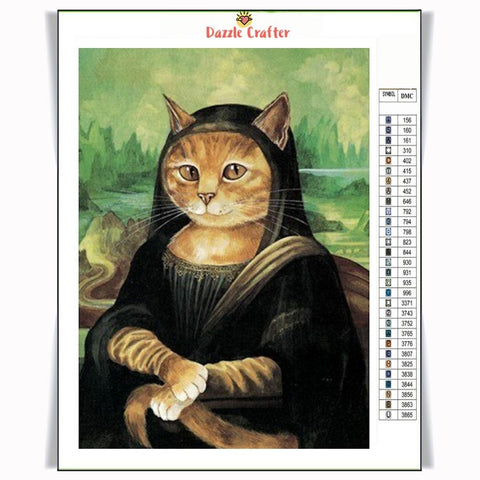 Image of MONALISA CAT Diamond Painting Kit - DAZZLE CRAFTER