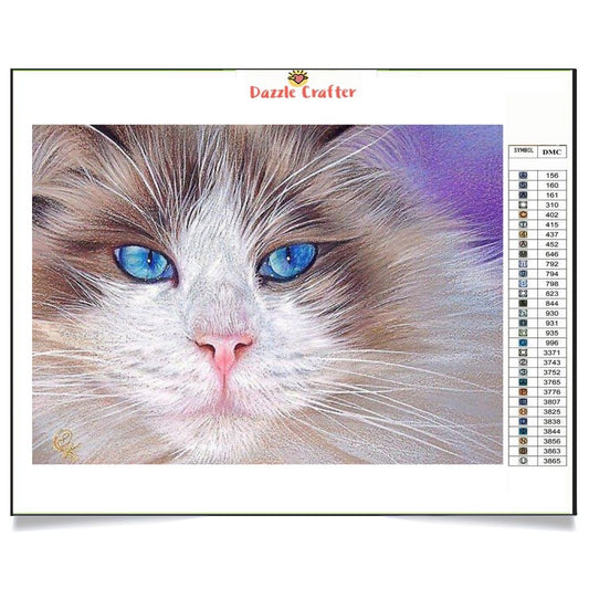 BLUE EYED CAT  Diamond Painting Kit - DAZZLE CRAFTER