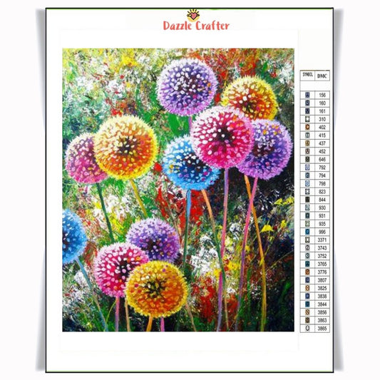 RAINBOW DANDELIONS Diamond Painting Kit - DAZZLE CRAFTER