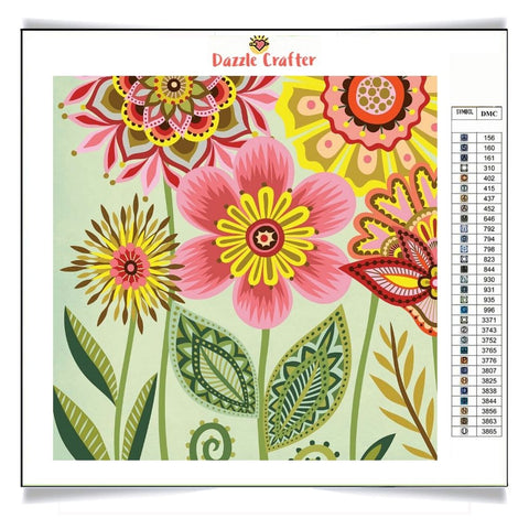 Image of FLOWER PRINT Diamond Painting Kit - DAZZLE CRAFTER